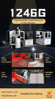 LS-1246G อัตโนมัติหลายฟังก์ชัน Rigid Box Maker การประกอบกล่องและระบบการติด